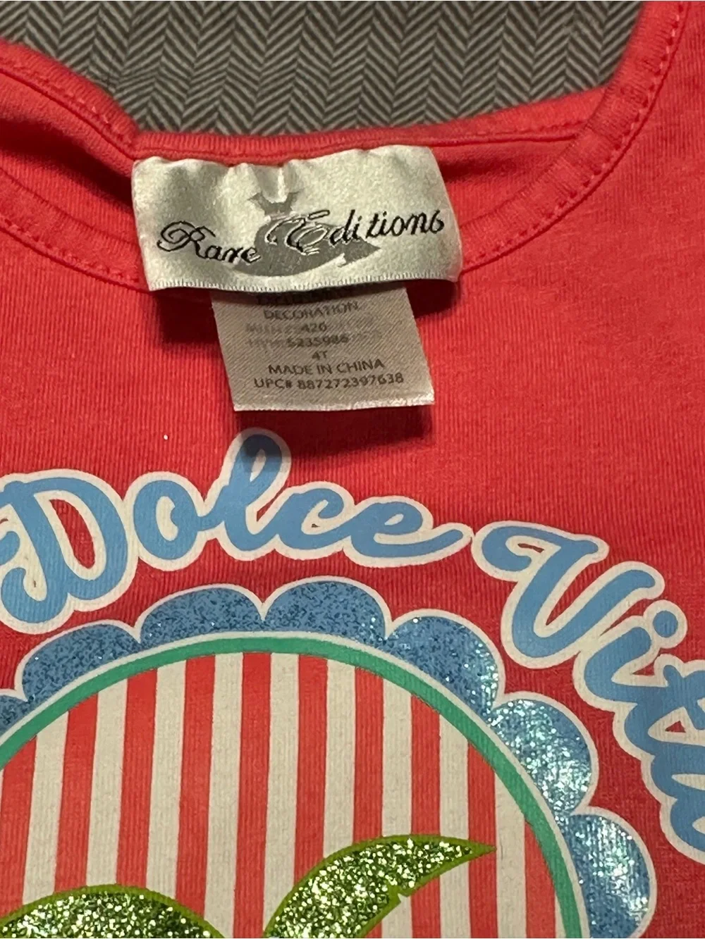 Rare Editions Coral Graphic Tee with Blue and Green Accents